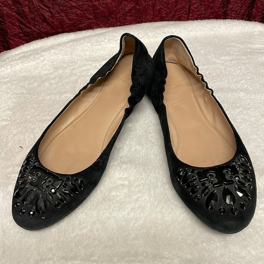 All black Tory Burch flats
